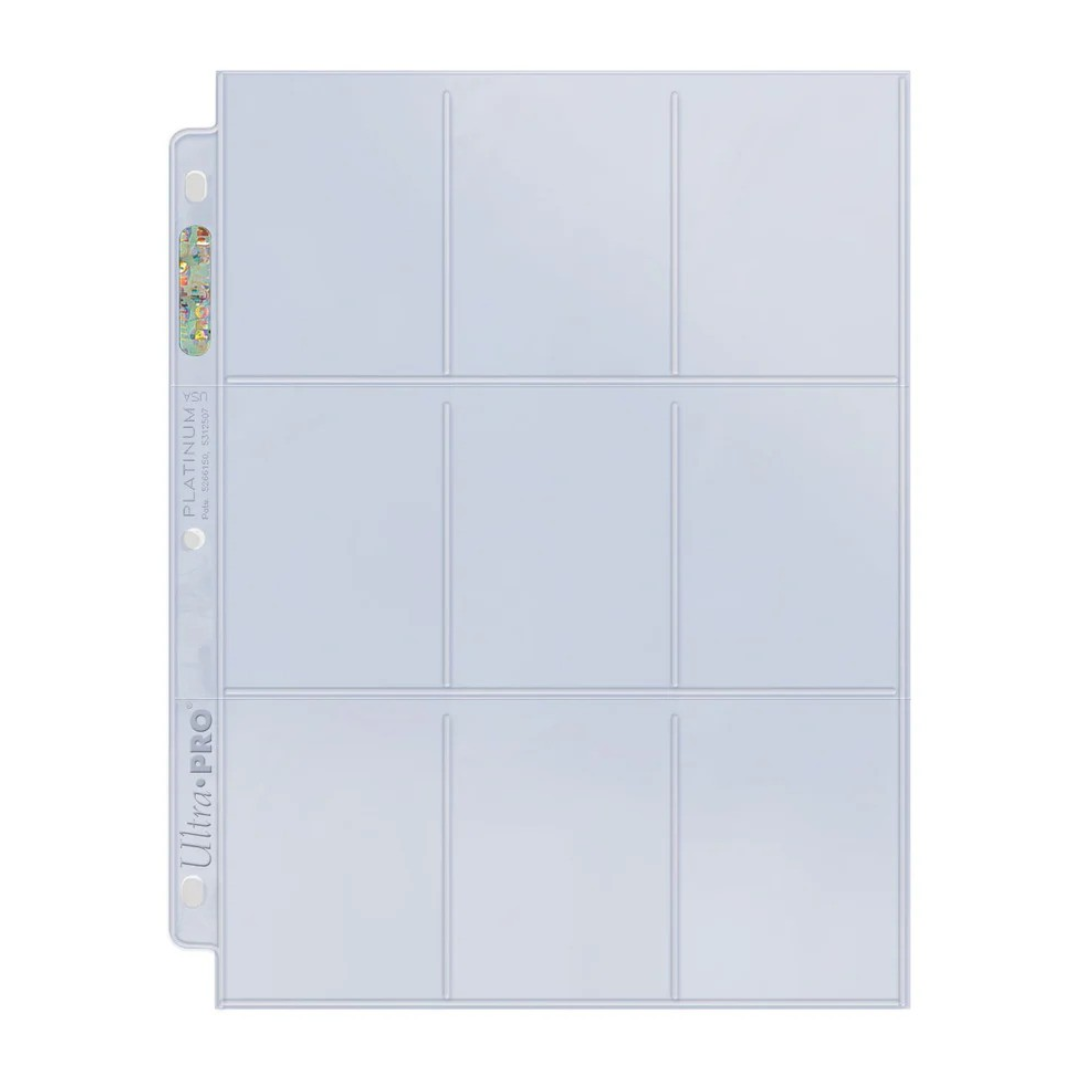 Ultra Pro Page - 9-Pocket Platinum Page for Standard Size Cards (10 Pack)