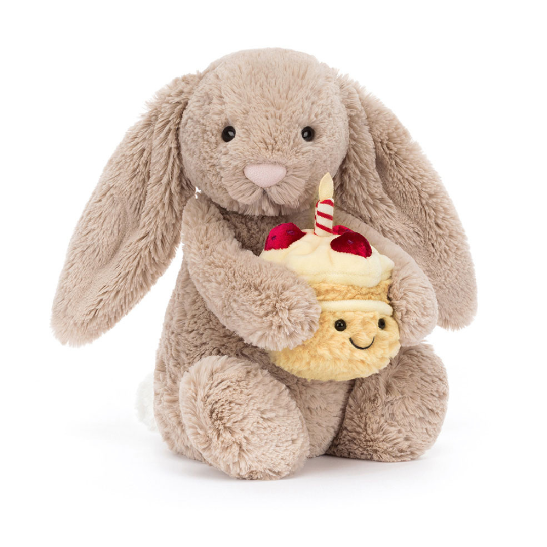 Jellycat Bashful - Beige Bunny 'Birthday'