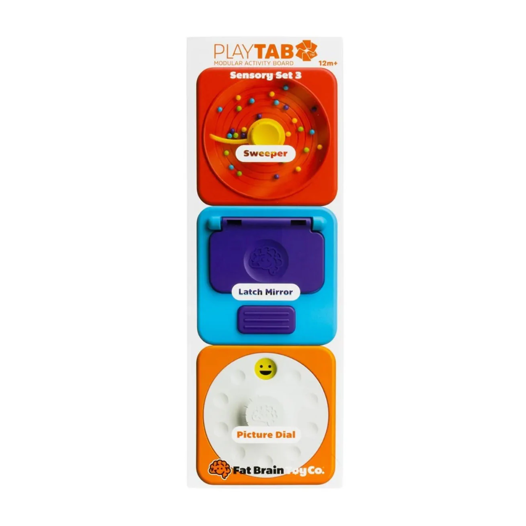 Fat Brain - PlayTab Sensory Set 3 (Latch Mirror, Picture Dial and Sweeper Tile)