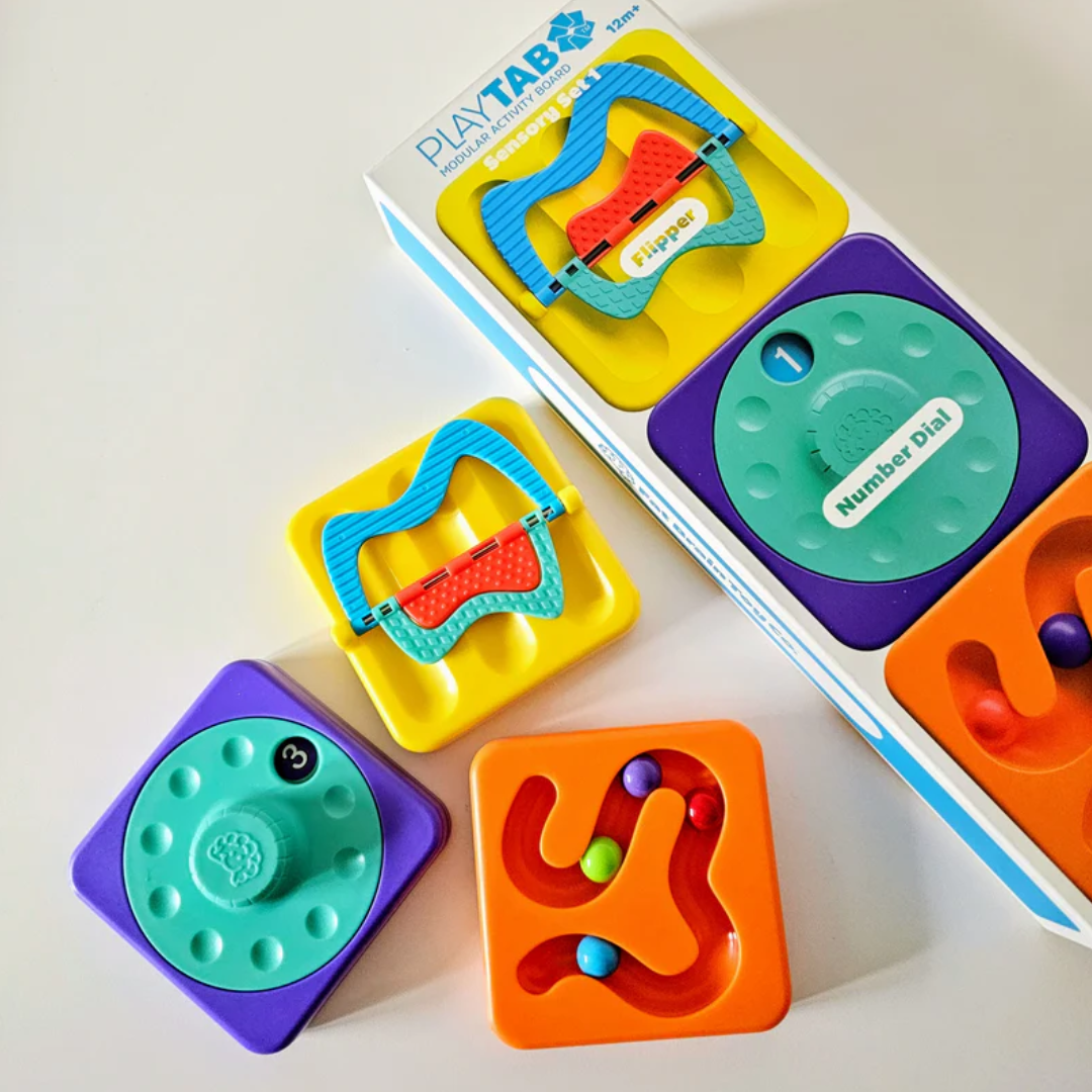 Fat Brain - PlayTab Sensory Set 1 (Flipper, Number Dial, Maze Tile)