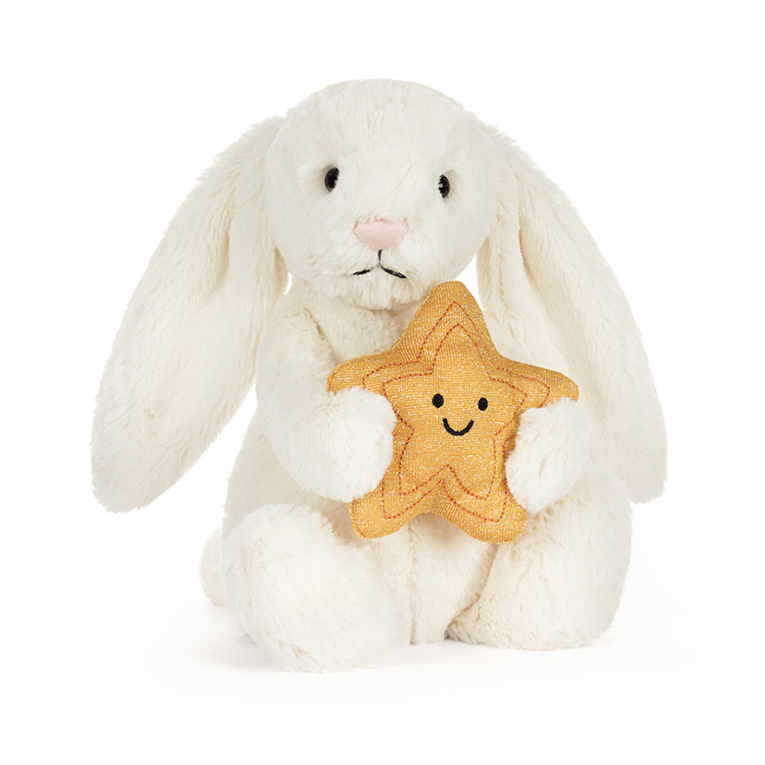 Jellycat Bashful - Cream Bunny with Star
