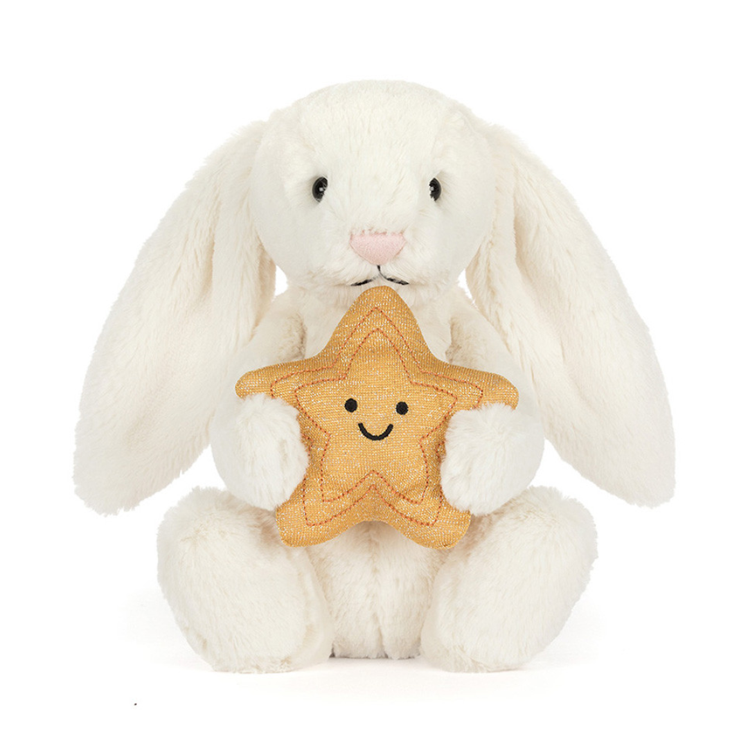 Jellycat Bashful - Cream Bunny with Star
