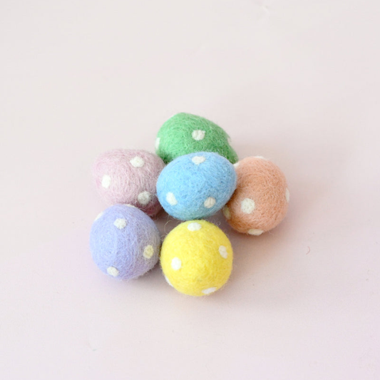 Tara Treasures - Felt Polka Dots Eggs (Set of 6)