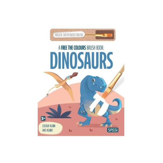 Sassi Free the Colours Reusable Paint Brush Book - Dinosaurs