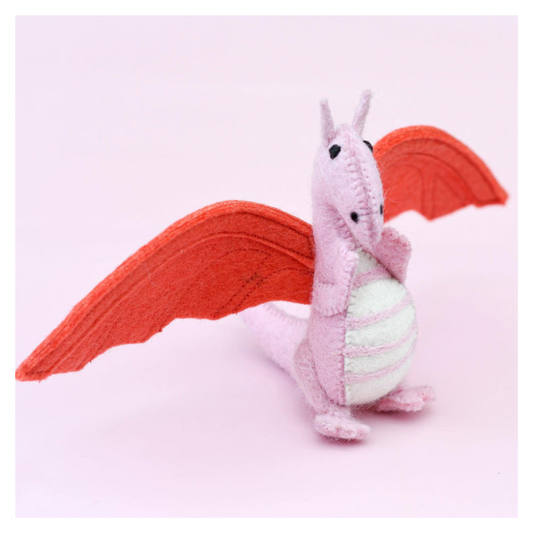 Tara Treasures -  Felt Dragon Toy | Pink