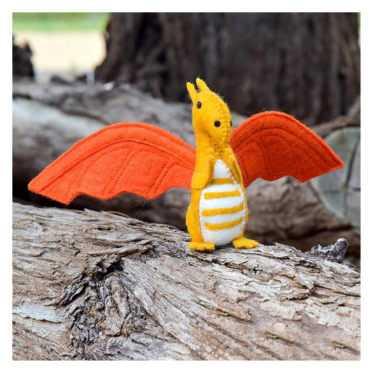 Tara Treasures -  Felt Dragon Toy | Orange