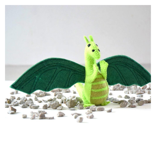Tara Treasures -  Felt Dragon Toy | Green