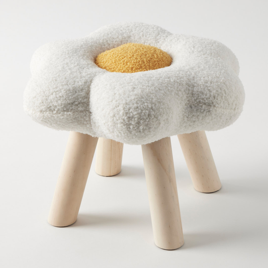 Jiggle & Giggle - Sunny Side Up Bouclé Kids Stool