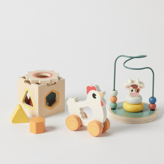 Zookabee - 3-in-1 Farm Animals Wooden Set