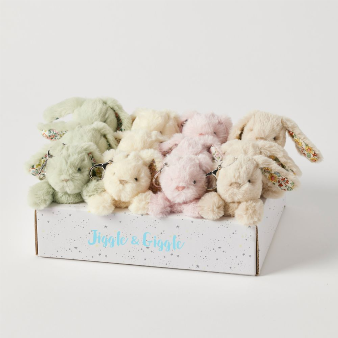 Jiggle & Giggle - Floral Bunny Keychain (Assorted Colour)