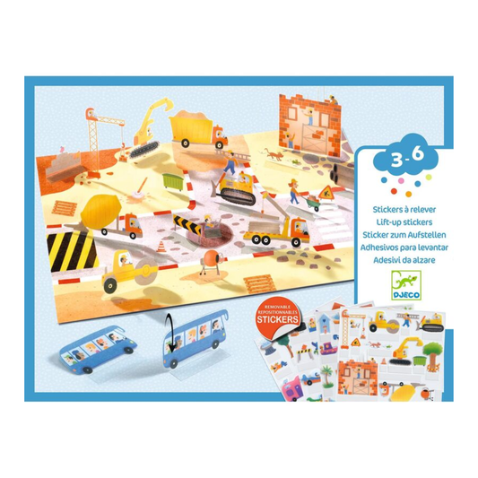 Djeco Vehicles 80 pc Lift-Up Stickers