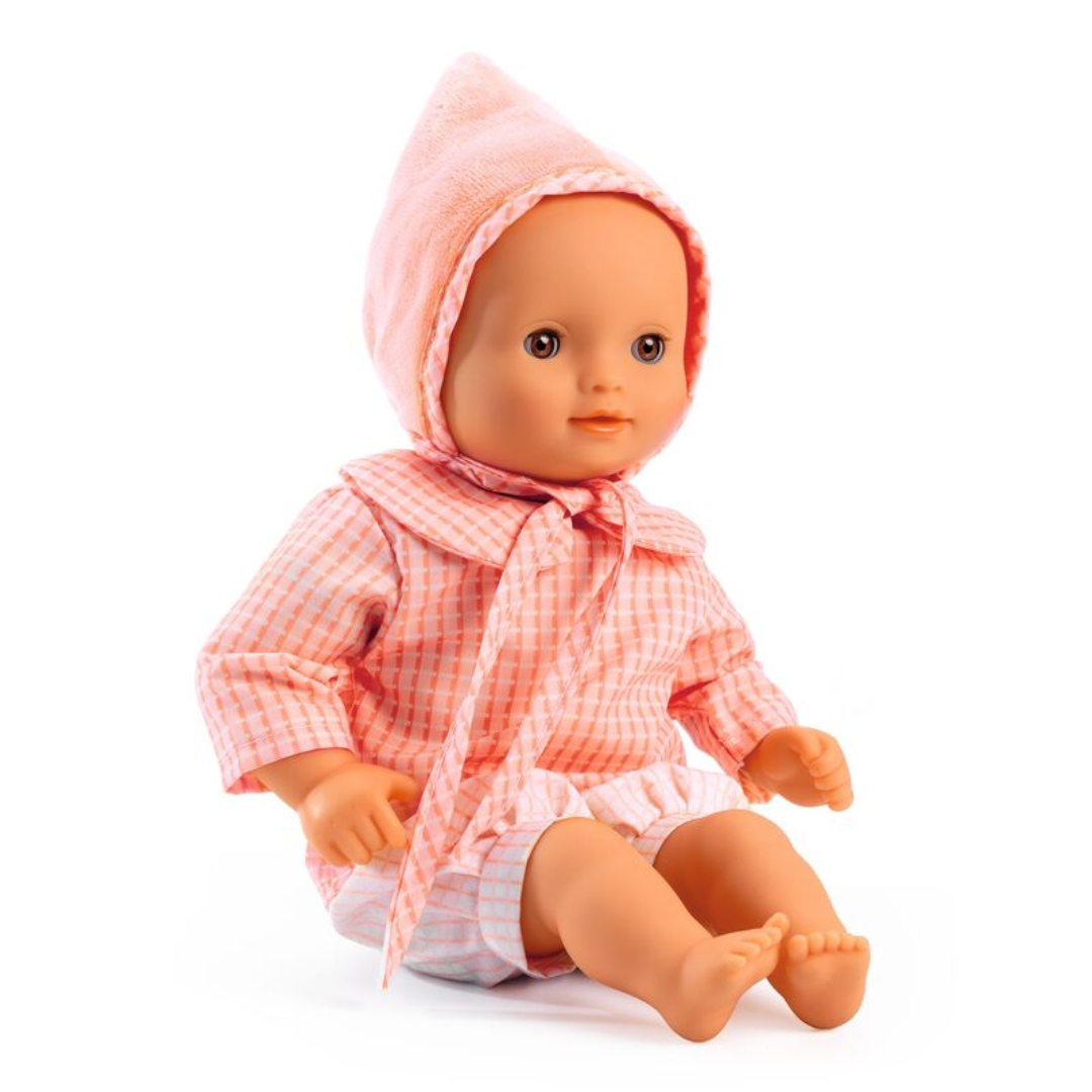 Djeco 32 cm Pomea Machine Washable Rose Soft Body Doll