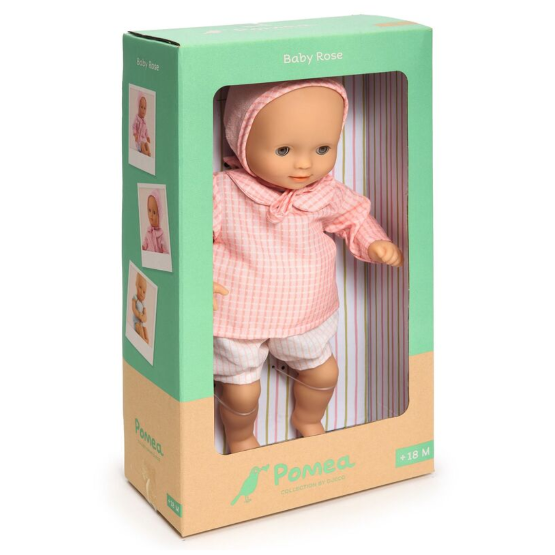 Djeco 32 cm Pomea Machine Washable Rose Soft Body Doll