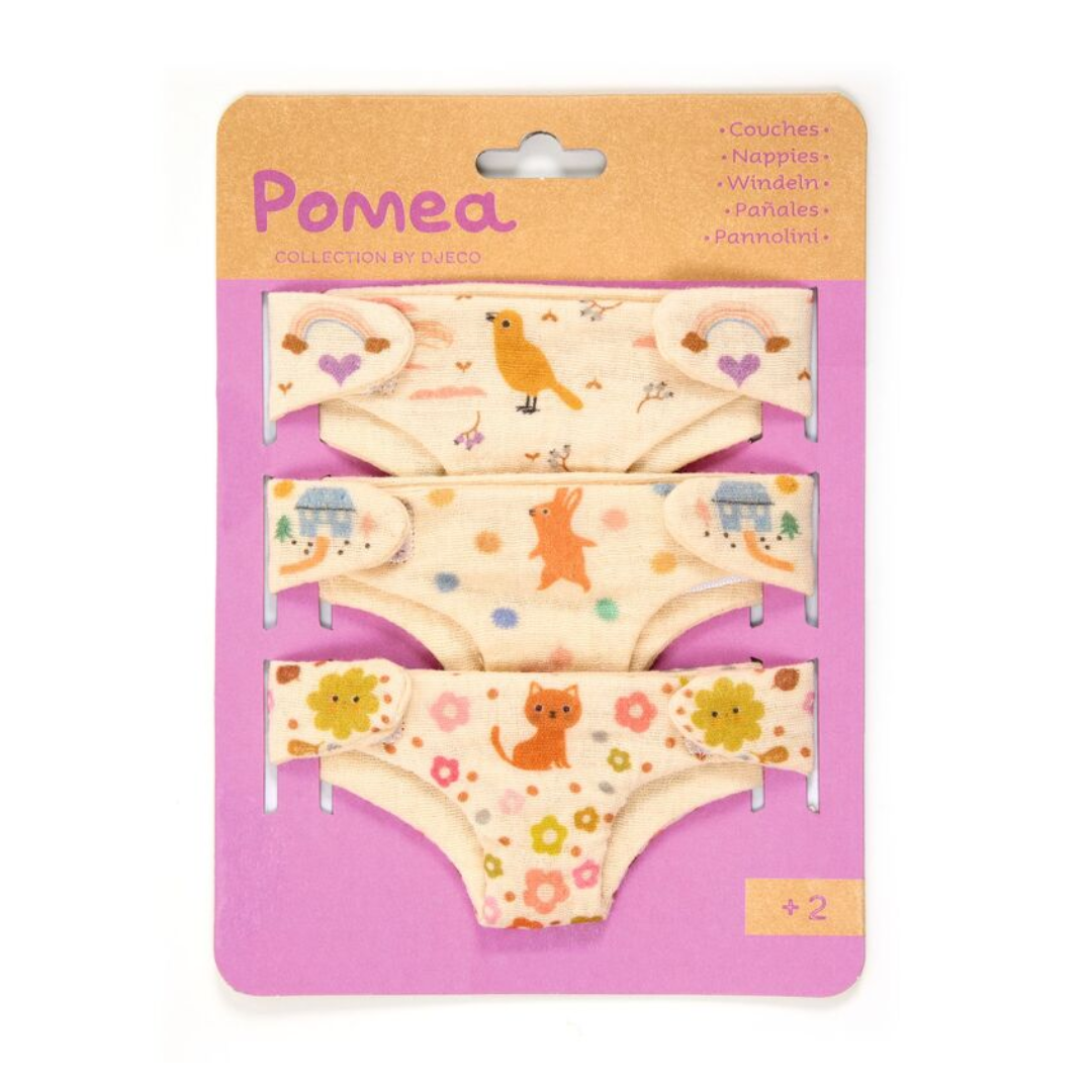 Djeco Baby Pomea 3 Nappies for Dolls