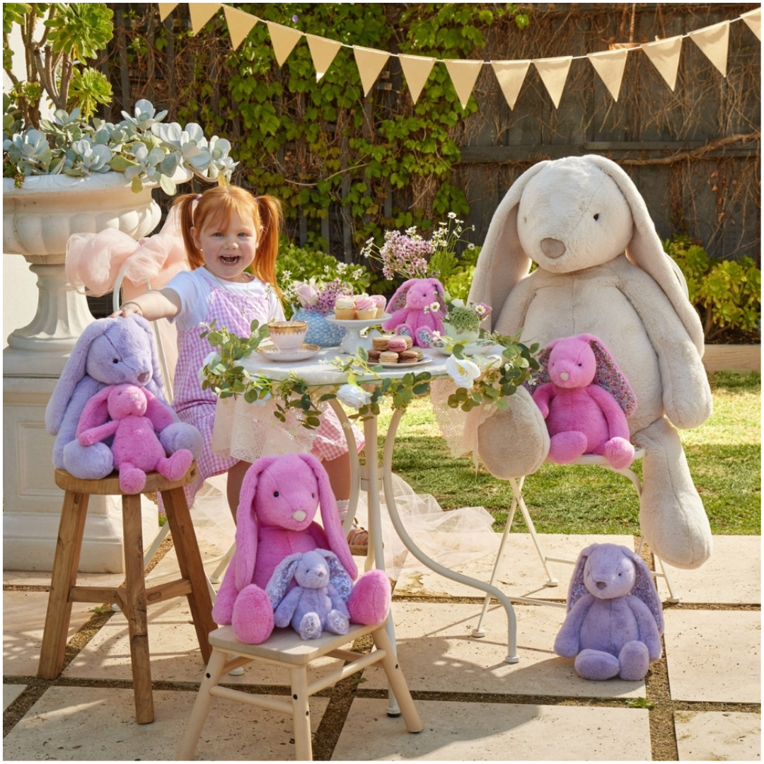 Jiggle & Giggle - Floral Sherbert Pink Bunny Medium