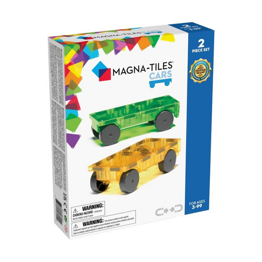 Magna-Tiles Cars - 2 Piece Expansion Set | Green & Yellow