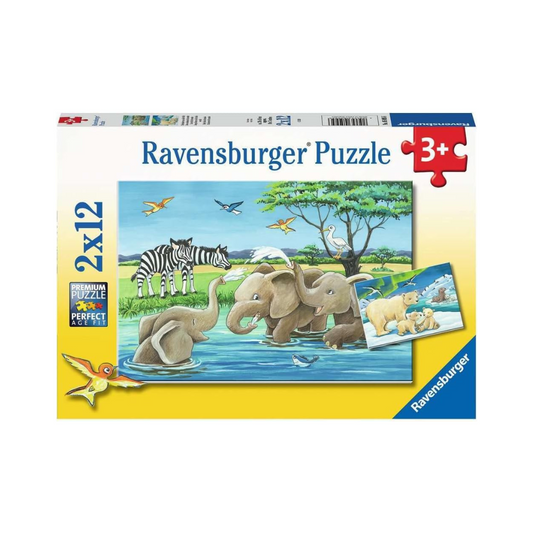 Ravensburger Baby Safari Animals Puzzle 2x12pc