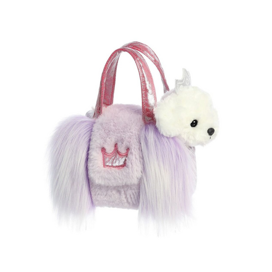 Bichon Purple Frill Bag with Crown
