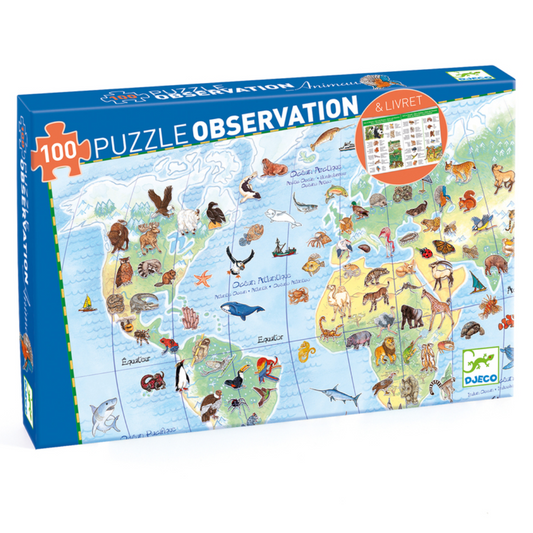 Djeco Puzzle World Animals Observation 100pc