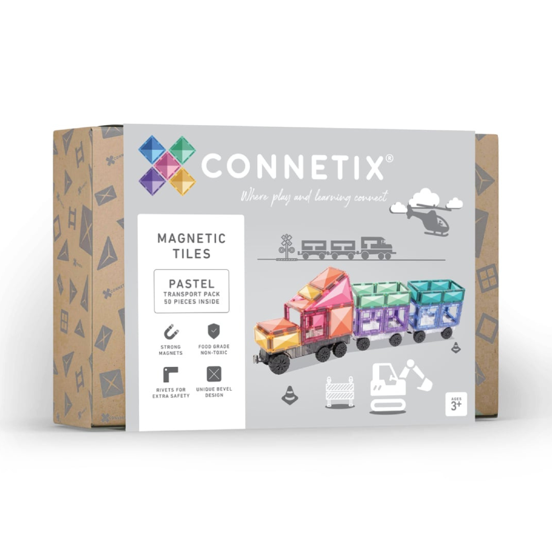 Connetix Tiles 50 Piece Pastel Transport Pack