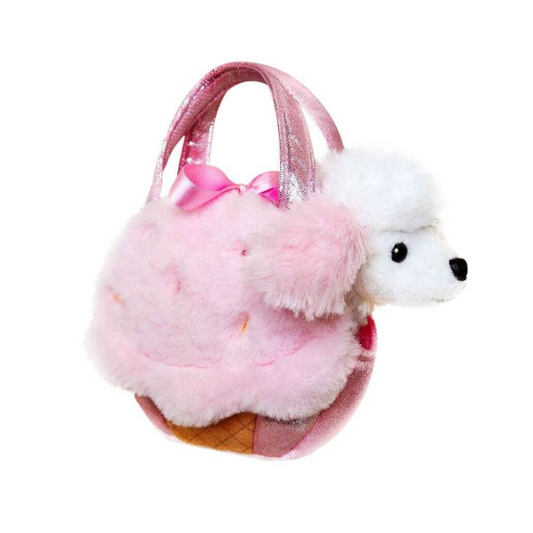 Fancy Pals - White Poodle in Ice Cream Cone Bag
