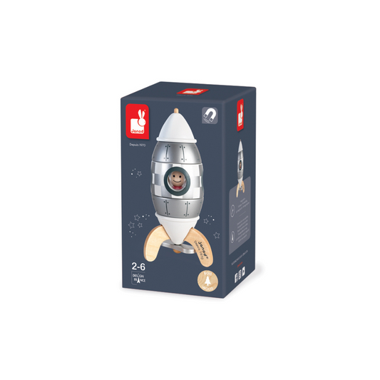 Janod Silver Magnetic Rocket Wooden