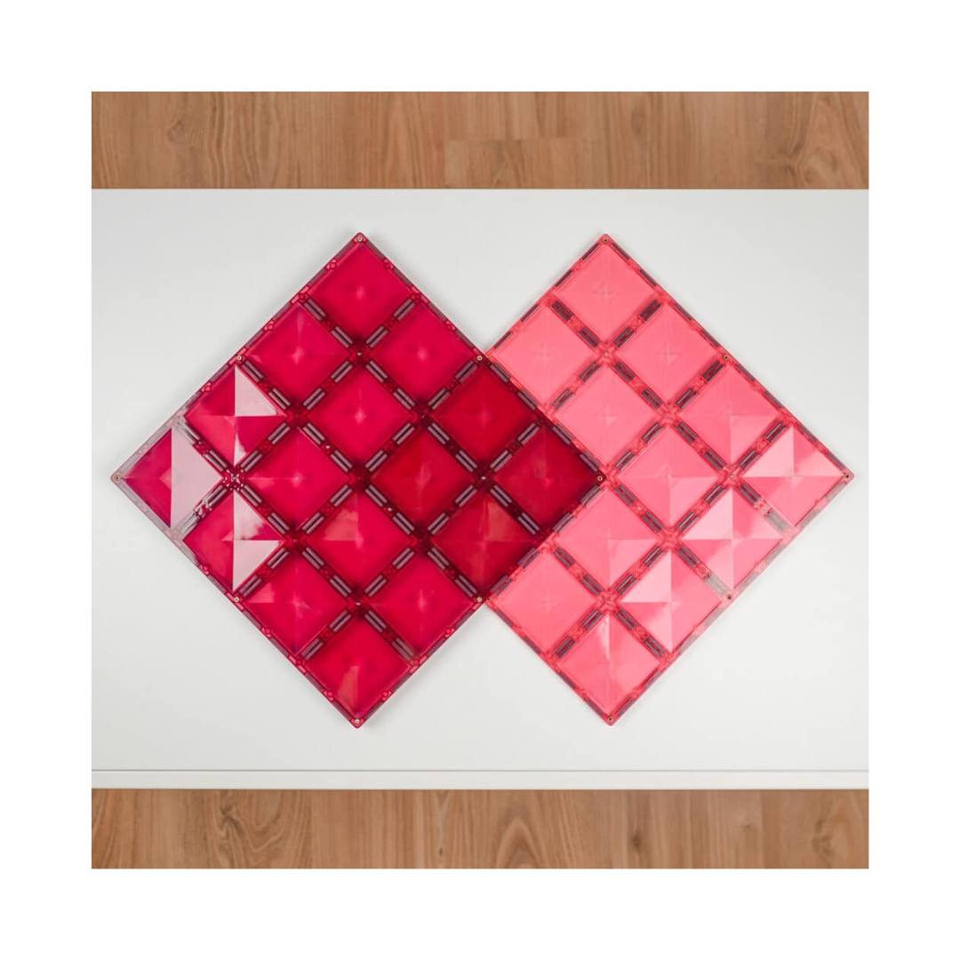 Connetix Tiles 2 Piece Pastel Pink & Berry Base Plate Pack