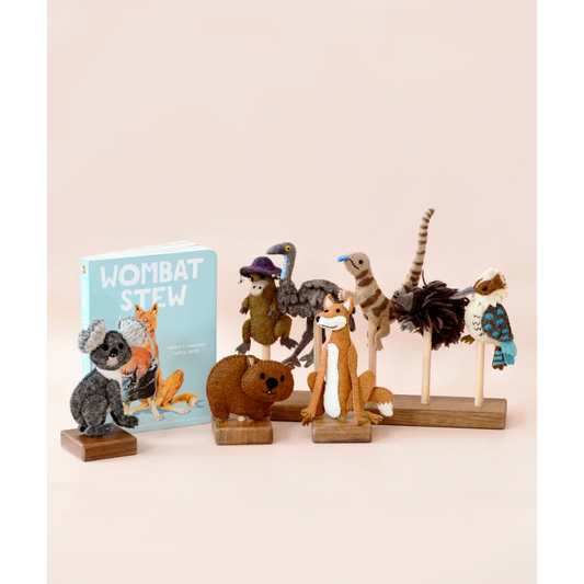 Tara Treasures - Wombat Stew Finger Puppet Set
