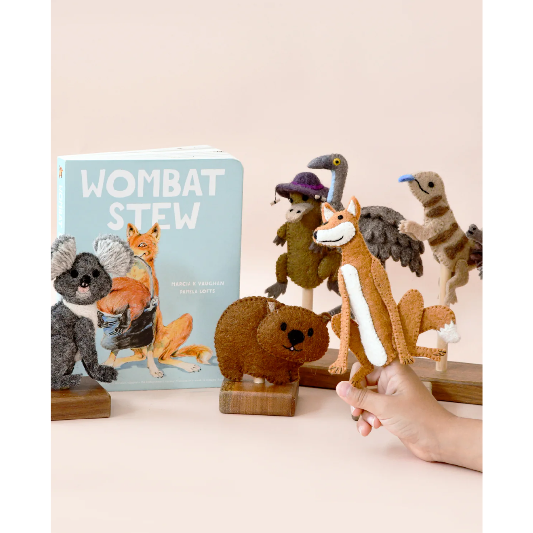 Tara Treasures - Wombat Stew Finger Puppet Set