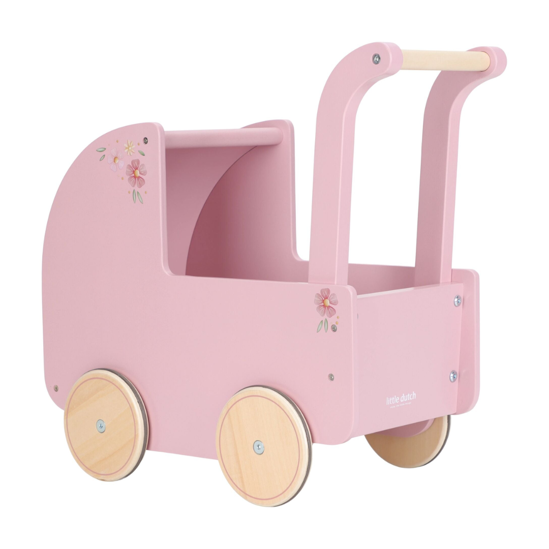 Little Dutch - Wooden Doll Pram | Pink
