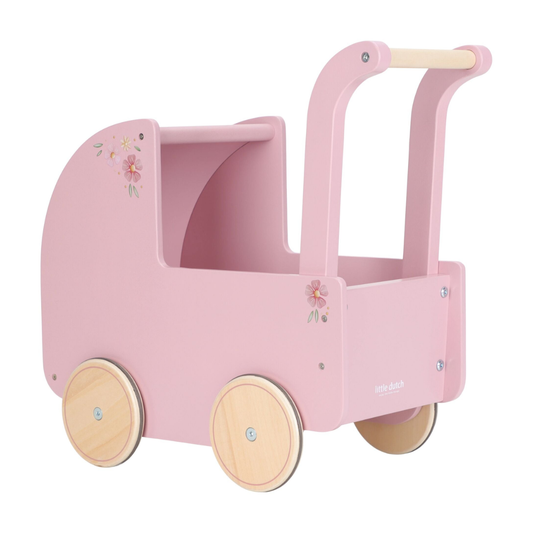 Little Dutch - Wooden Doll Pram | Pink