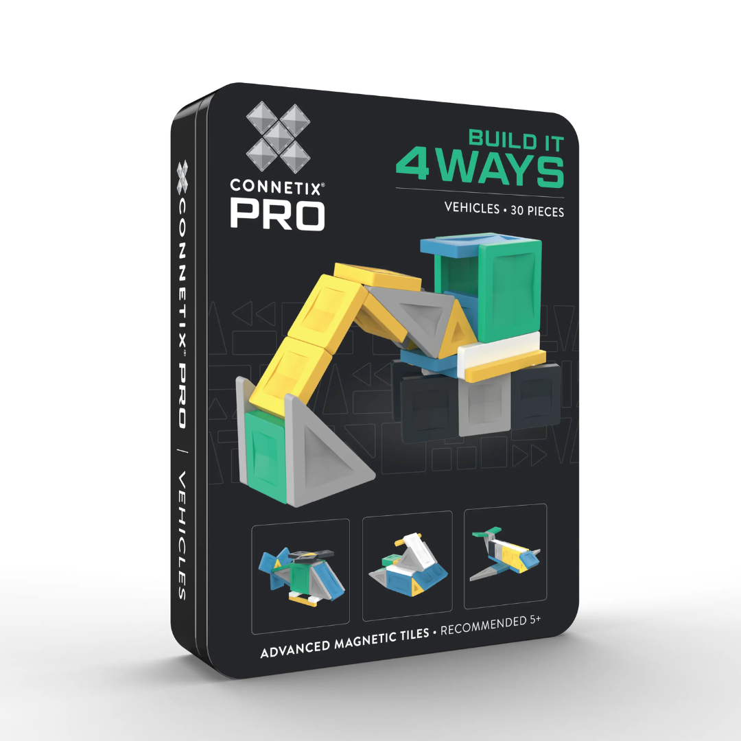 Connetix Tiles 30 Piece PRO Build It 4 Ways - Vehicles