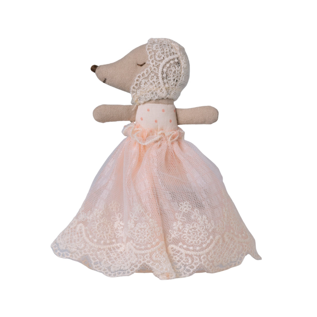 Maileg Baby Mouse in Gown Powder