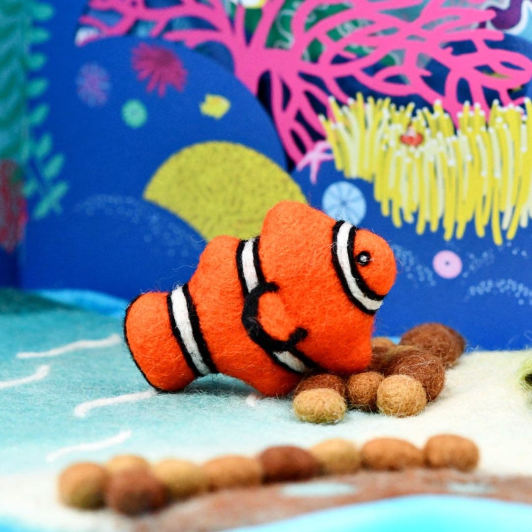 Tara Treasures - Felt Clownfish Toy (Coral Reef Fish)
