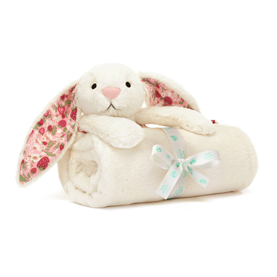 Jellycat Blossom Cream Bunny 'Berry' Blankie