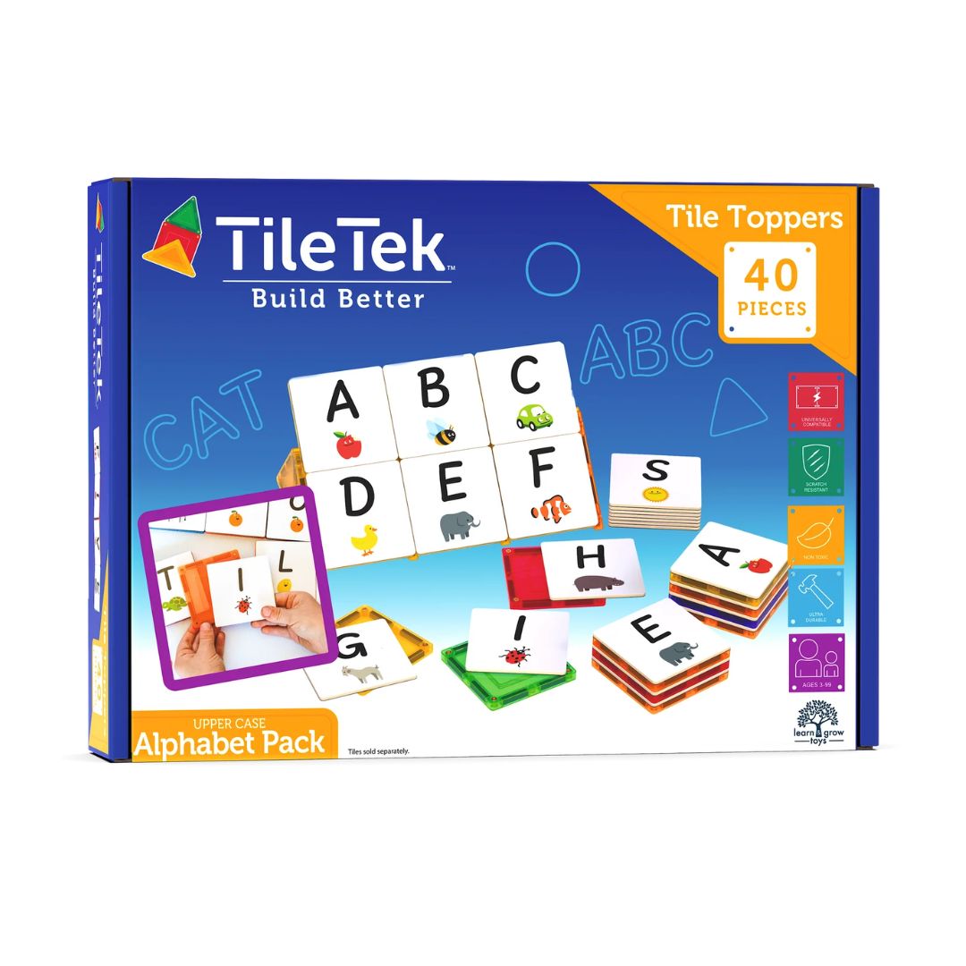 TileTek - 40 Piece Tile Topper | Alphabet Upper Case Pack | Learn & Grow Toys