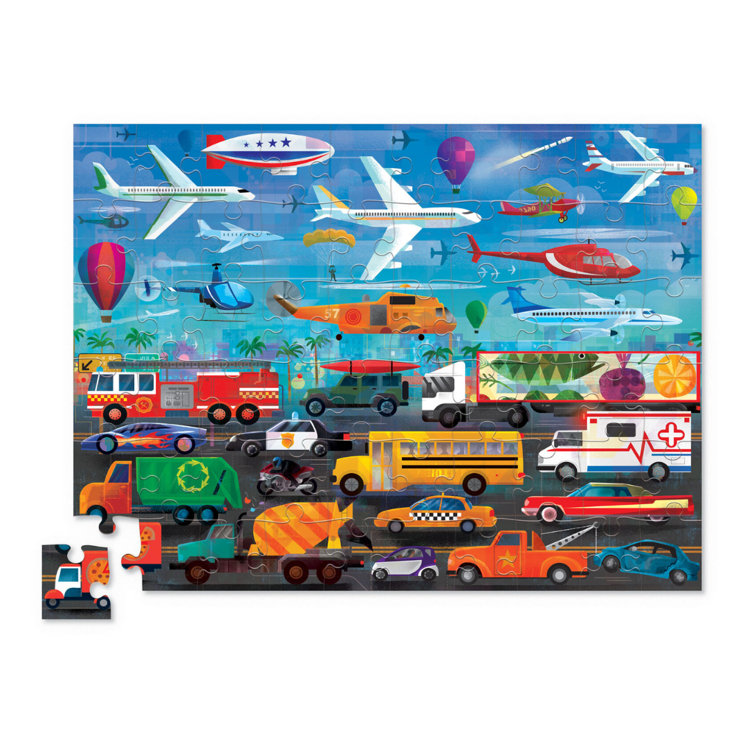 Crocodile Creek - Above & Below Puzzle - Things That Go | 60pc