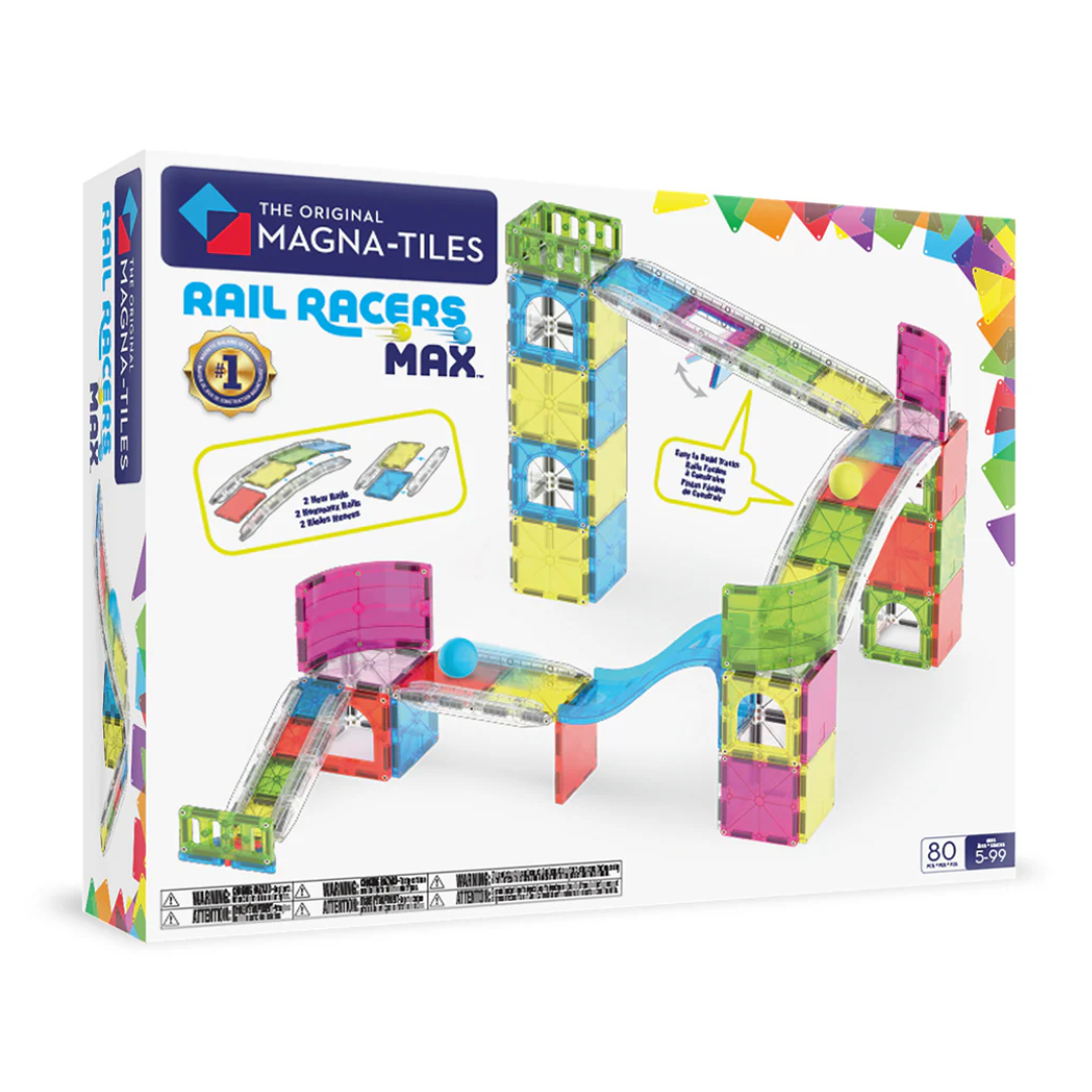 Magna-Tiles Rail Racers Max - 80 Piece Set