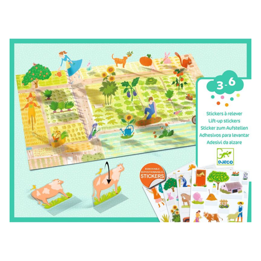 Djeco Farm 80 pc Lift-Up Stickers