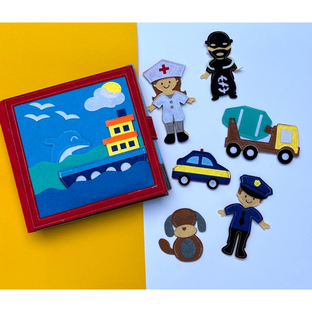 SmartyPals - Little Role Players Felt Busy Book | Screen-Free Dress-Up Activity Book for Kids