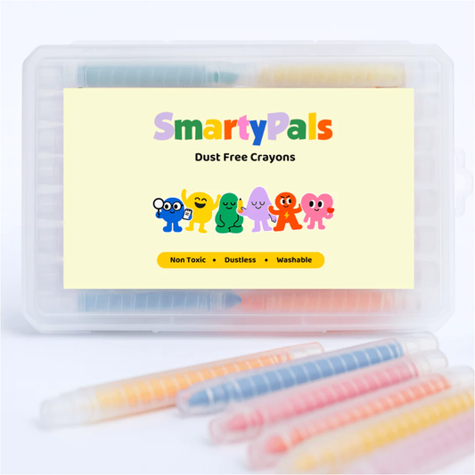 SmartyPals - Dustless Chalk Crayons 12 Pack | Non-Toxic Twist-Up Crayons