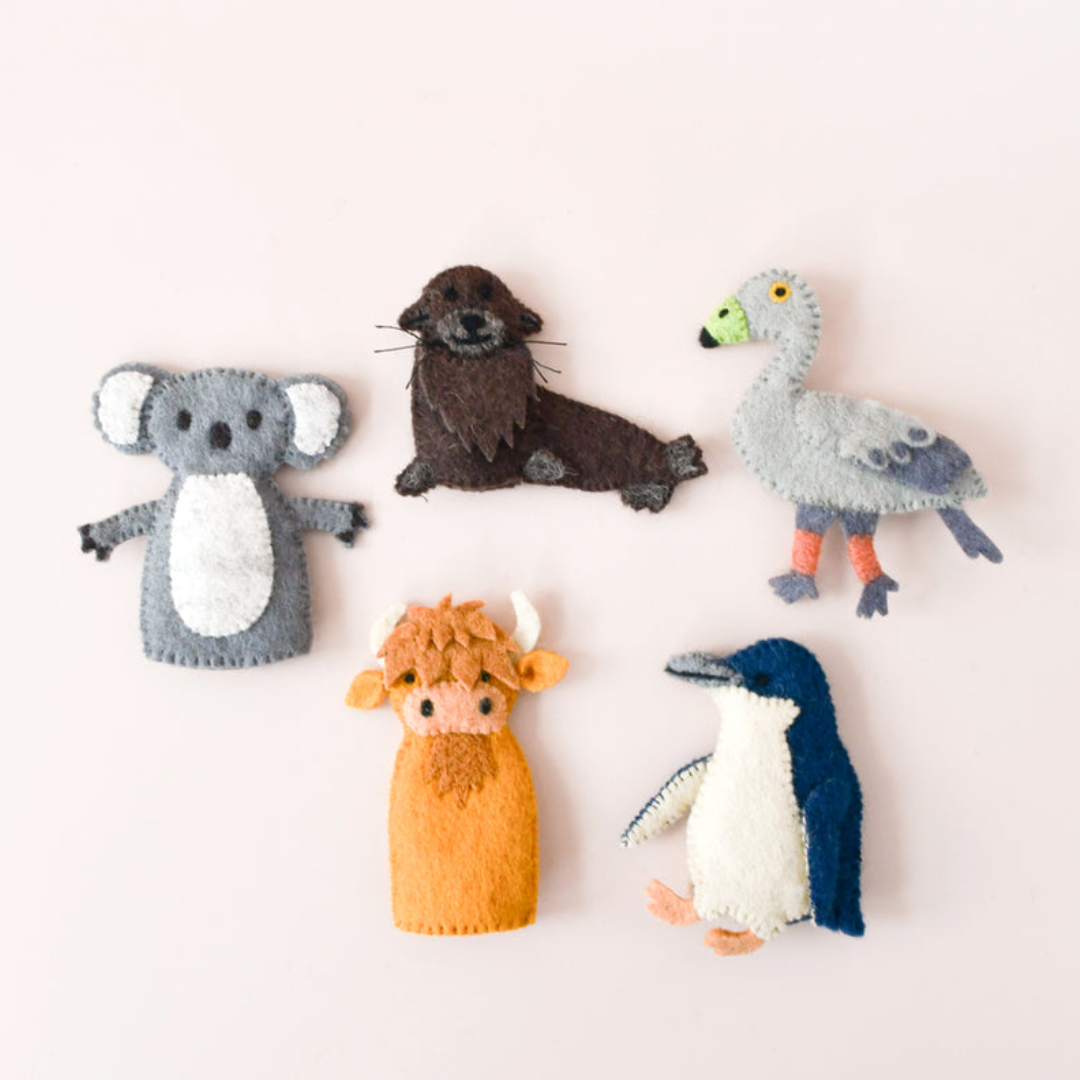 Tara Treasures - Australian Phillip Island Animals Finger Puppet Set