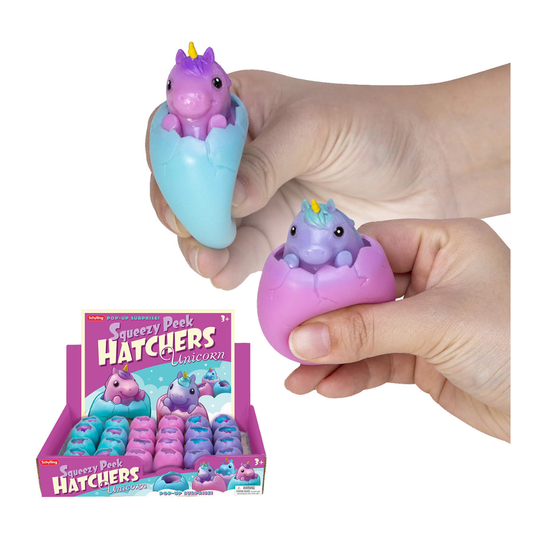 Schylling - Unicorn Squeezy Peek Hatcher Squishy Sensory Toy