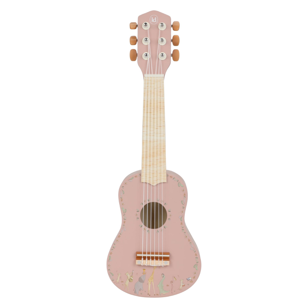 Little Dutch - Safari Friends | Wooden Guitar - Pink