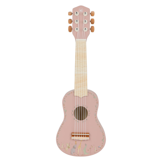 Little Dutch - Safari Friends | Wooden Guitar - Pink