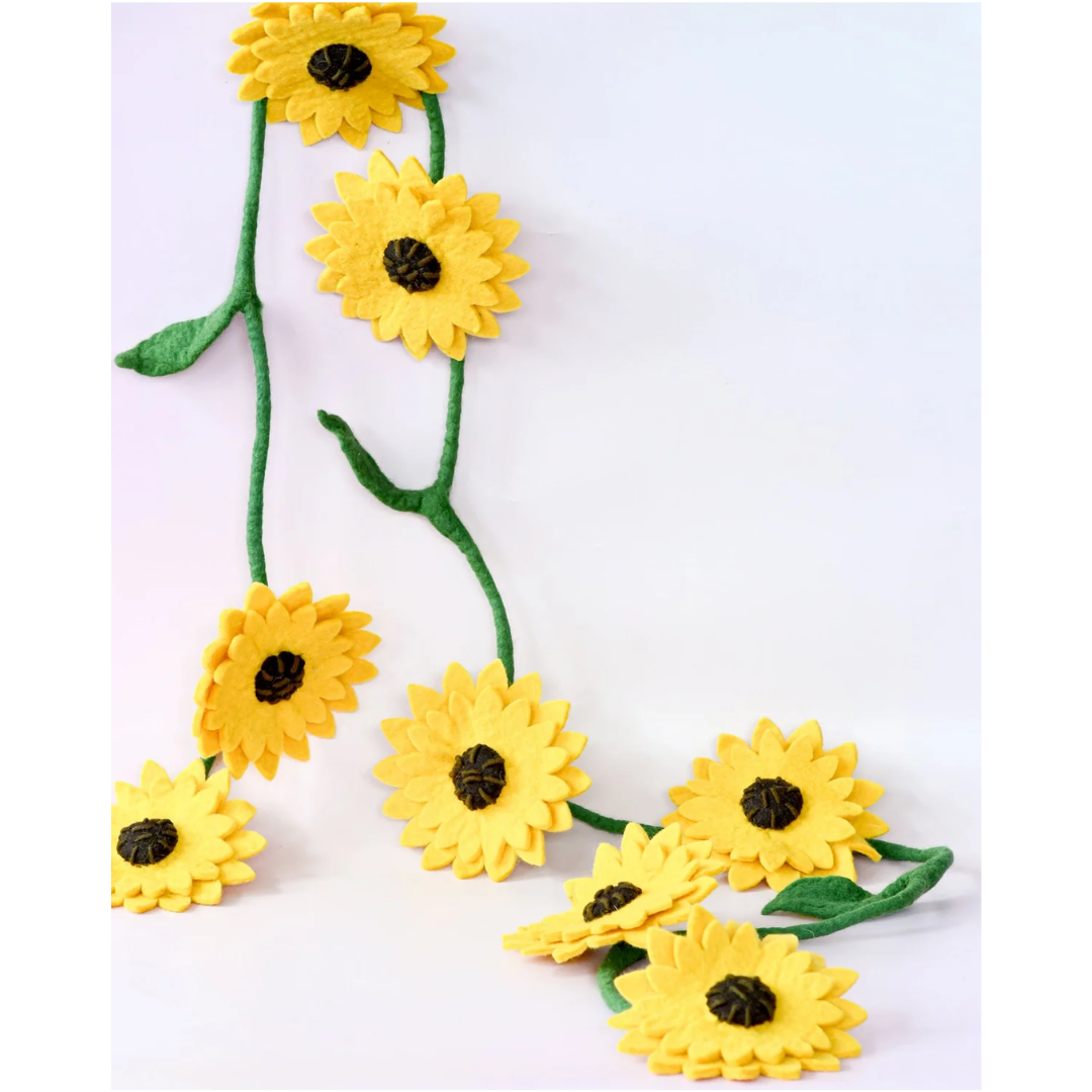 Tara Treasures - Garland | Felt Yellow Sunflower