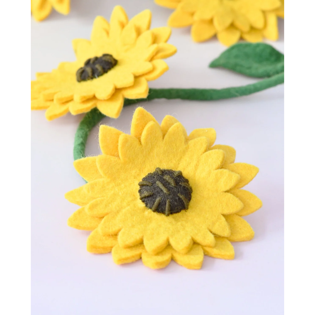 Tara Treasures - Garland | Felt Yellow Sunflower