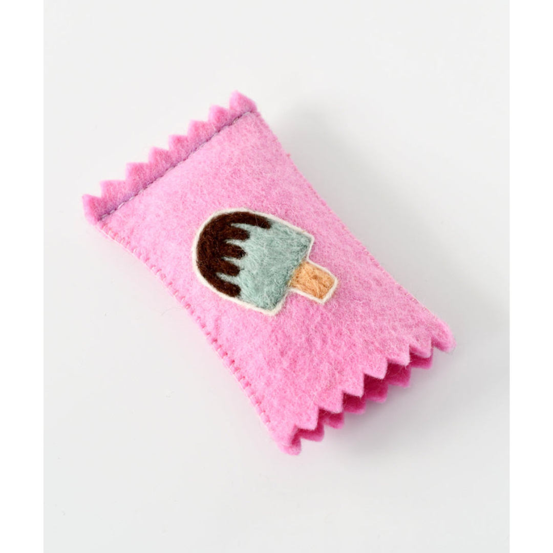 Tara Treasures - Felt Mint Ice Cream Popsicle Toy with Wrapper