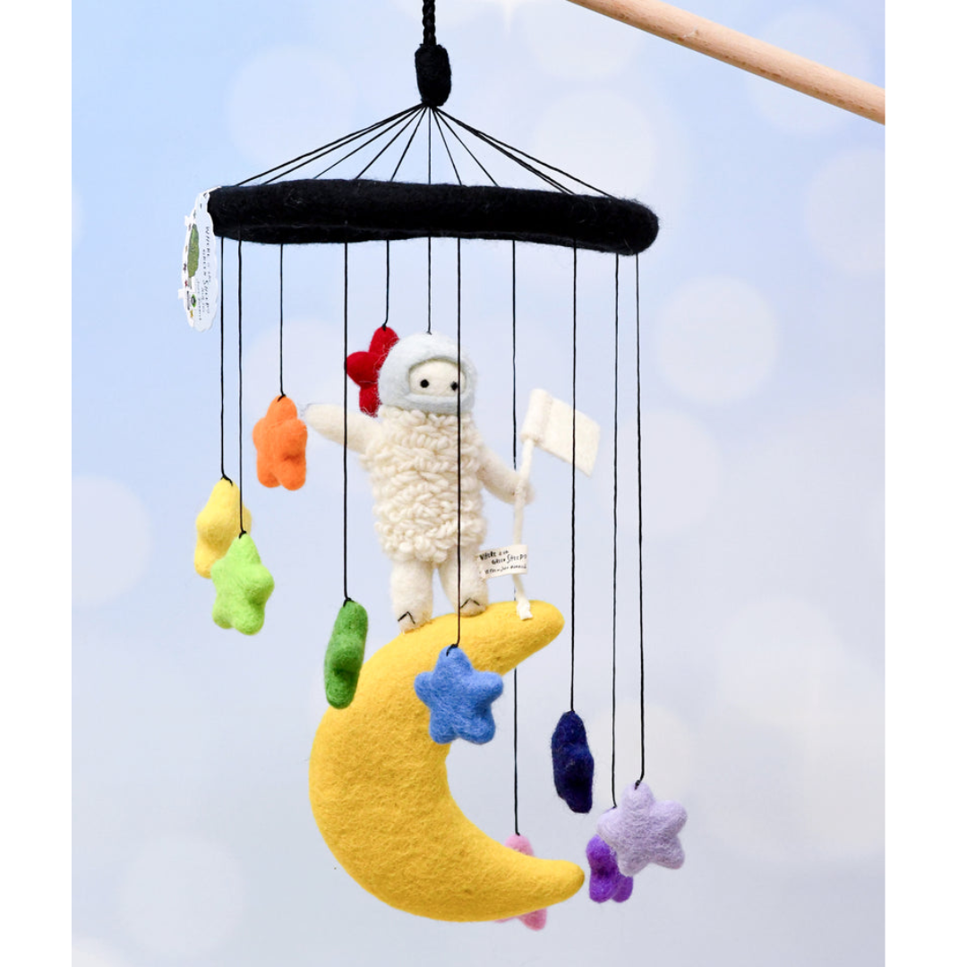 Tara Treasures - Nursery Cot Mobile | Where Is The Green Sheep? Moon Sheep