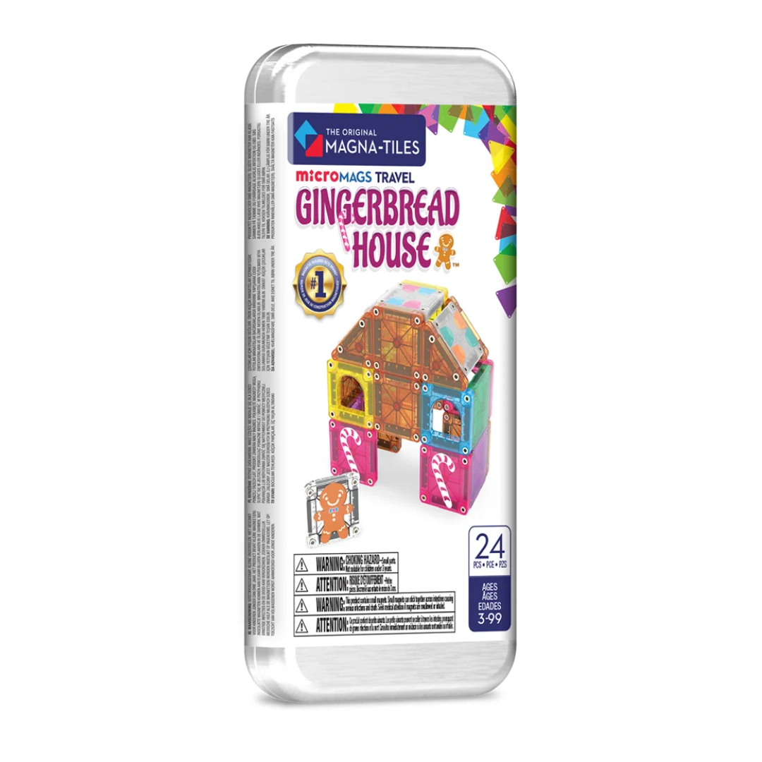Magna-Tiles - MicroMAGS - Gingerbread House 24 Piece Travel Set